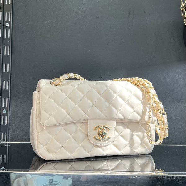 Chanel Flap Bag Classic Λευκό